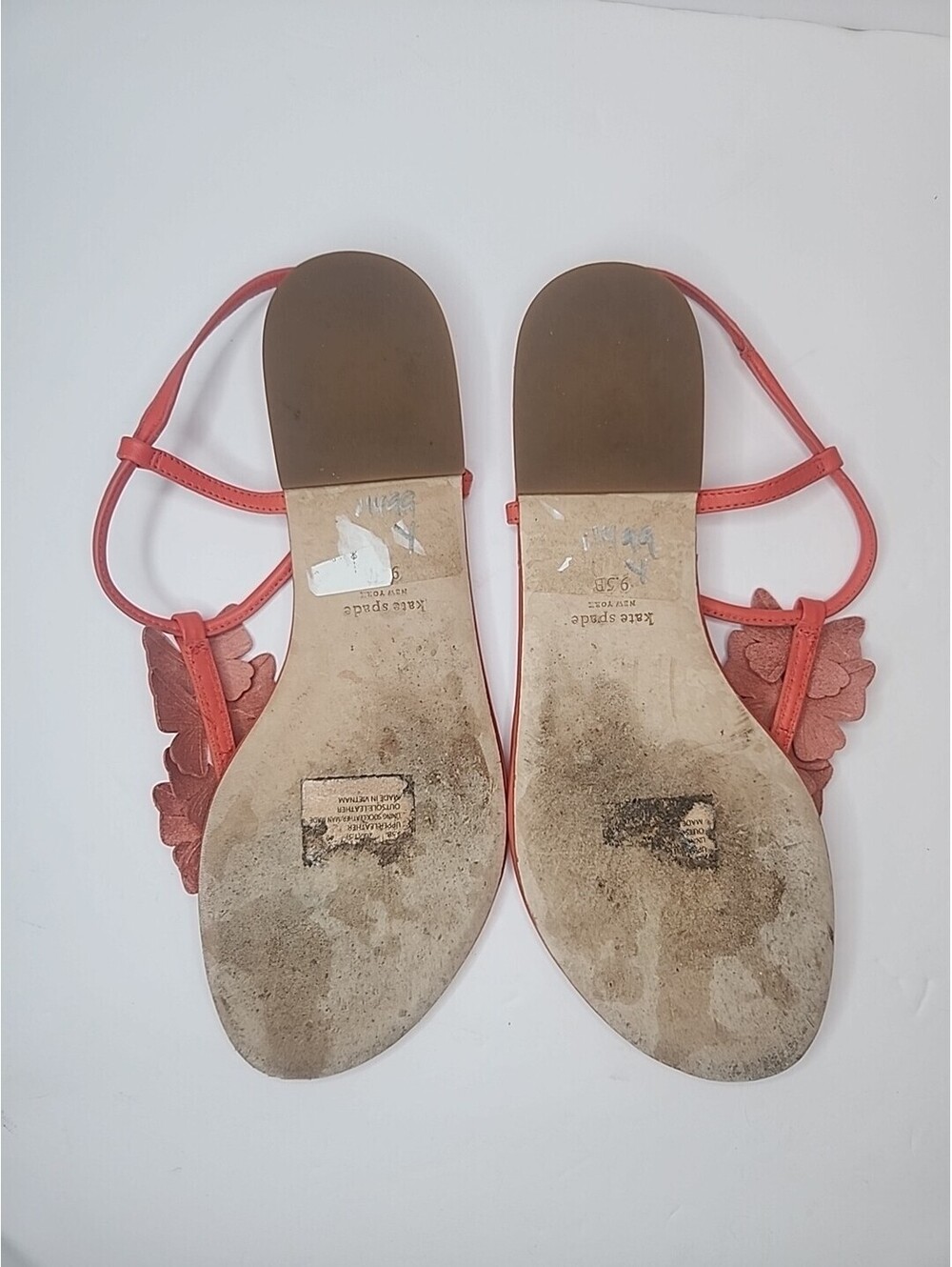 Kate Spade New York Sandal Womens 9.5 Primrose Slingback Butterfly Coral Leather - Picture 5 of 6
